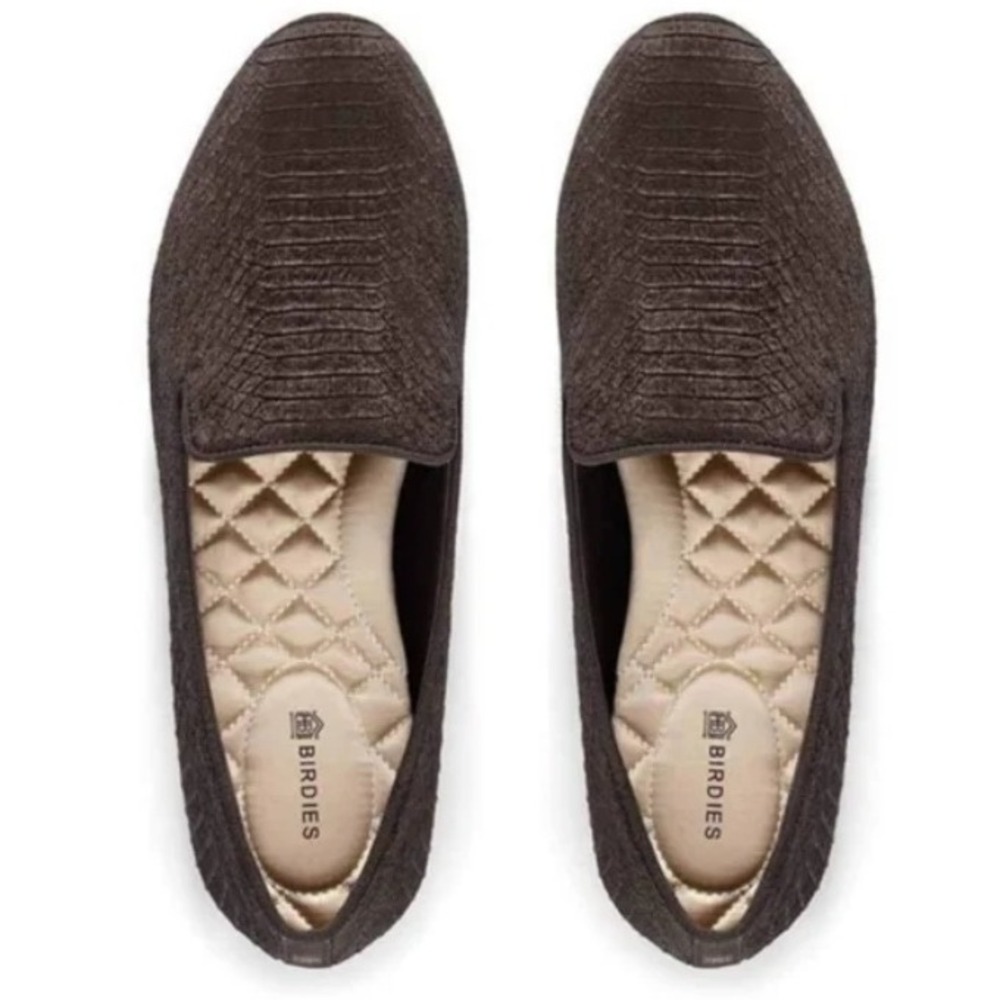 Birdies Flats The Starling Python Velvet Embossed Loafers Women's Size 7‎